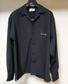 フィルザビル×スティーブンアラン オープンカラーブラックシャツ L APC
