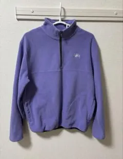 Stussy パープル フリースジャケット ハーフジップ