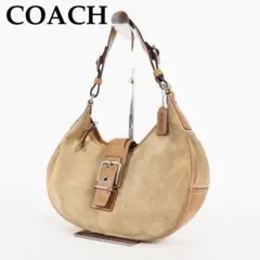極美品 COACH ソーホー ハンドバッグ ハーフムーン スウェード レザー