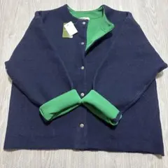 新品タグ付き FREAK'S STORE 裏配色 スナップ ニット カーディガン