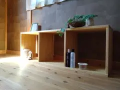 木製 オープンラック 無垢材 可動棚 絵本棚 おもちゃ収納 観葉植物