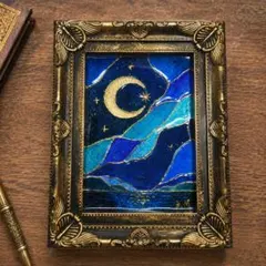 原画/抽象画/モダンアート/サーフアート/アクリル画 NIGHT BREAK 海