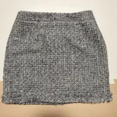 セシルマクビー ツイード グレー ミニタイトスカート セクシー フリンジ