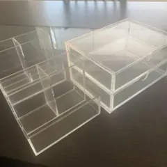 無印良品アクリルケース2段引き出し(小)+段差スタンドケース2個