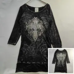 y2k フェアリーグランジ J.P.doub-rue ブラック刺繍チュニック S y2k フェアリーグランジ J.P.doub-rue ブラック刺繍チュニック L