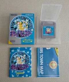 【箱説マップ付き】任天堂 ポケットモンスター 青 ※バーコード無し