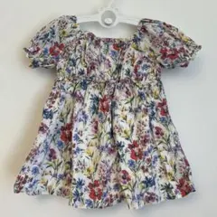 美品 baby GAPワンピース 花柄 パフスリーブ