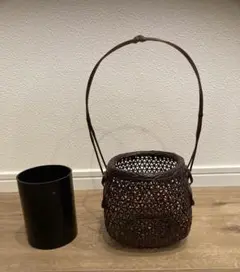 らんたい漆器　持ち手付き　竹籠・バスケット らんたい漆器 持ち手付き 竹籠・バスケット 久留米 九藍 手付盛