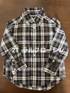 Ralph Lauren チェック柄　長袖シャツ 2/2T 90 ラルフ