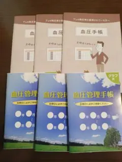 【美品】グラフ式&数値式∶血圧管理手帳6冊セット【即購入可】