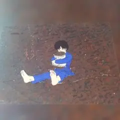 練習課題４　少年 枕 セル画 青いストライプ　パジャマ