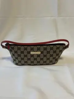 Gucci GGパターン ポーチ ベージュ/レッド