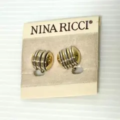 NINA RICCI ニナリッチ イヤリング イヤリング コンビカラー ドーム型