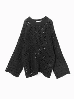 ブラック　メッシュワイドプルオーバーのサムネイル