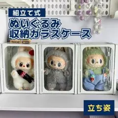 ラブブ LABUBU 収納 保護ケース ガラスケース 硬質 ガラス 立ち姿