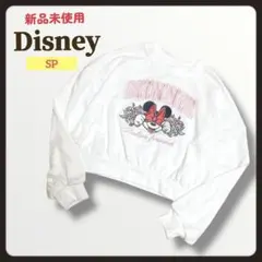 【Disney／ディズニー】長袖 薄手トレーナー ミニー プルオーバー 白 小柄