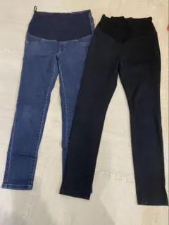マタニティ スキニーパンツ 2点セット