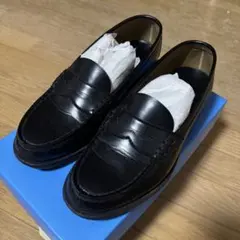 【美品】HARUTA 24.5cmEE ブラックレザー ローファー