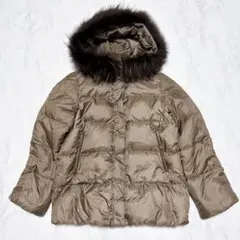 ＊*迎様 ナノユニバース　西川ダウン　2way ラクーンファー　茶　36 ショー