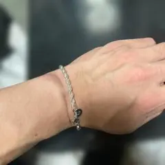 シルバー 【925刻印あり】　ロープチェーンブレスレット　長さ20㎝　太さ4ミリ