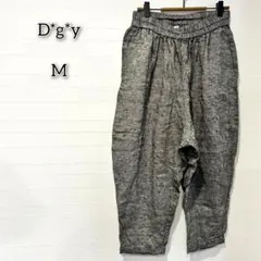 ディージーワイ 【M】 イージーパンツ ウエストゴム ドロスト 麻 リネン 無地