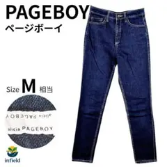 ページボーイ デニムパンツ M 伸縮素材 スキニー風 シルエット 深紺カラー