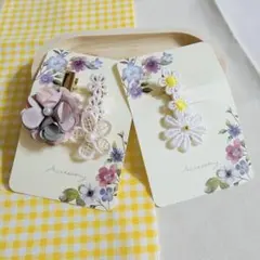 【3個セット】お花のヘアクリップ