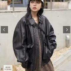 FREAK'S STOREブラックレザージャケット オーバーサイズのサムネイル