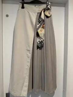 ページボーイ プリーツ切替ラップスカート