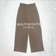 25年 美品 BEAUTY&YOUTH タックワイドストレートパンツ