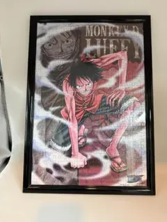U749 ONE PIECE ルフィ ジグソーパズル 完成品 額縁つき