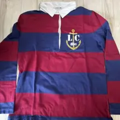 LACOSTE ラガーシャツ 赤と青 ストライプ 44
