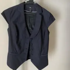【H&M】ノースリーブベスト ジャケット　ネイビーのサムネイル