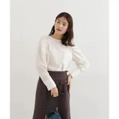 ☆ほぼ未使用☆NBB ラグランシャーリングブラウス　オフホワイト　Sサイズ