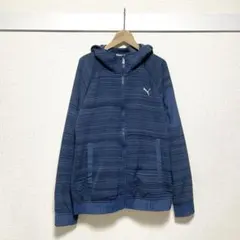 PUMA パーカー ジャージ フーディ ジップ トレーニング ゆったり ネイビー