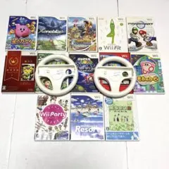 wii ソフト13点　マリオカートハンドル　2点　まとめ売り