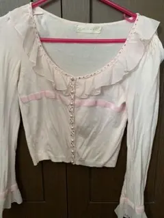 JESUS DIAMANTE フリルカーディガン ボレロ　ピンクのサムネイル