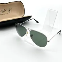 良品 Ray-Ban サングラス USA B&L グリーンレンズ ケース付き