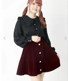 ♥Ank Rouge フロントデザインベロアスカートのサムネイル