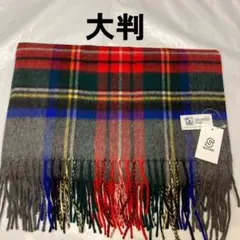 ★正規輸入品★日本別注カラー★ジョンストンズ　グレーグランド　大判　ストール ジョンストンズオブエルガン ストール チェック カシミヤ100
