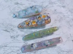 ハンドメイド レジン ヘアクリップ