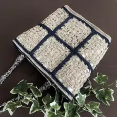 U*i様 モチーフ編みトートバッグ　手編みバッグ　かぎ針編みバッグ