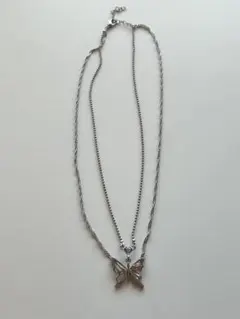 蝶モチーフ 2連ネックレス