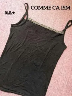 COMME CA ISM ビーズ装飾 キャミソール ブラック Mのサムネイル
