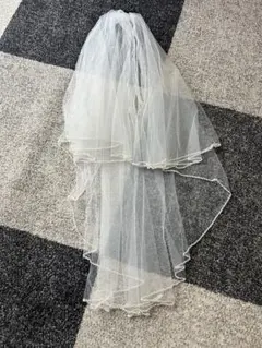 二段式ウェディングベール パールビーズ付き