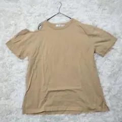 《美品》マウジー 肩開き Tシャツ ベージュ (F)