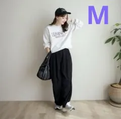 新品 しまむら terawearコーデュロイ コクーンワイドパンツ ブラック M