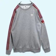 adidas originals☆トレーナー スウェット 刺繡ロゴ M グレー
