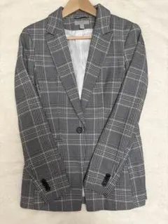 H&M グレー系チェック テーラードジャケット