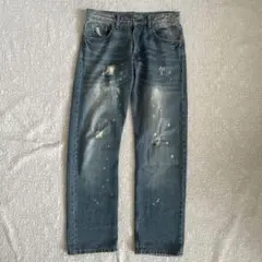 y2k grunge archive BEAMS ダメージ加工ペイントデニム